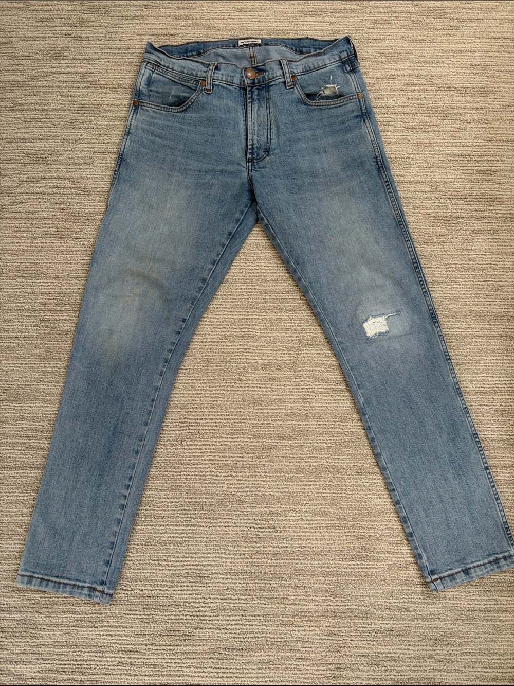 Wrangler Larston Slim Tapered 812 Light Blue Men’s Jeans size 33W 32L